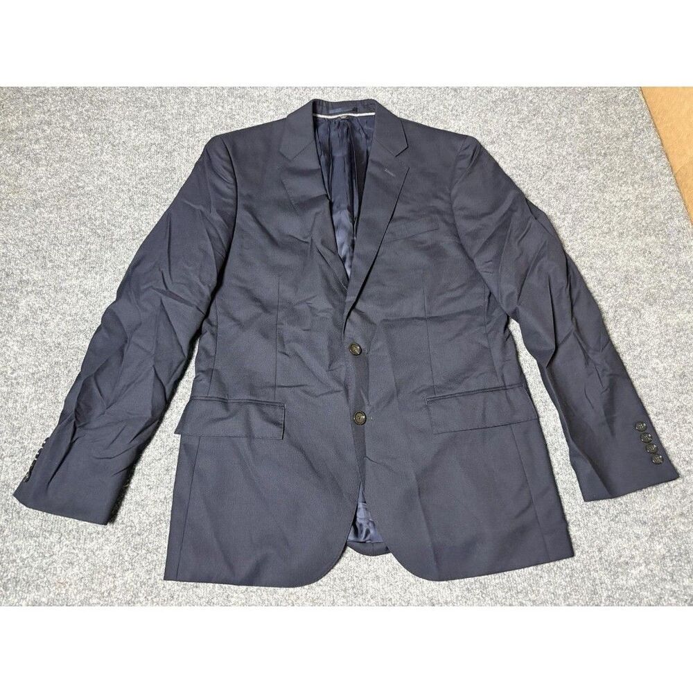 J.CREW Suit Jacket Mens 40R Blue Wool Ludlow Slim 2 Btn Loro Piana Super 120s